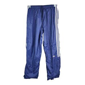 Mens Vintage Adidas Navy Blue Windbreaker Track Pants Adjustable Ankle Size S